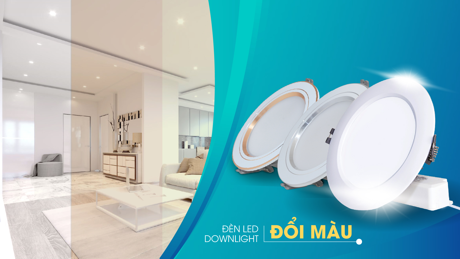 Đèn Led Downlight đổi màu thế hệ mới: Trải nghiệm sự khác biệt